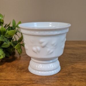 VINTAGE Versatile White Milk Glass Planter, Vase, Candle Holder or Trinket Dish